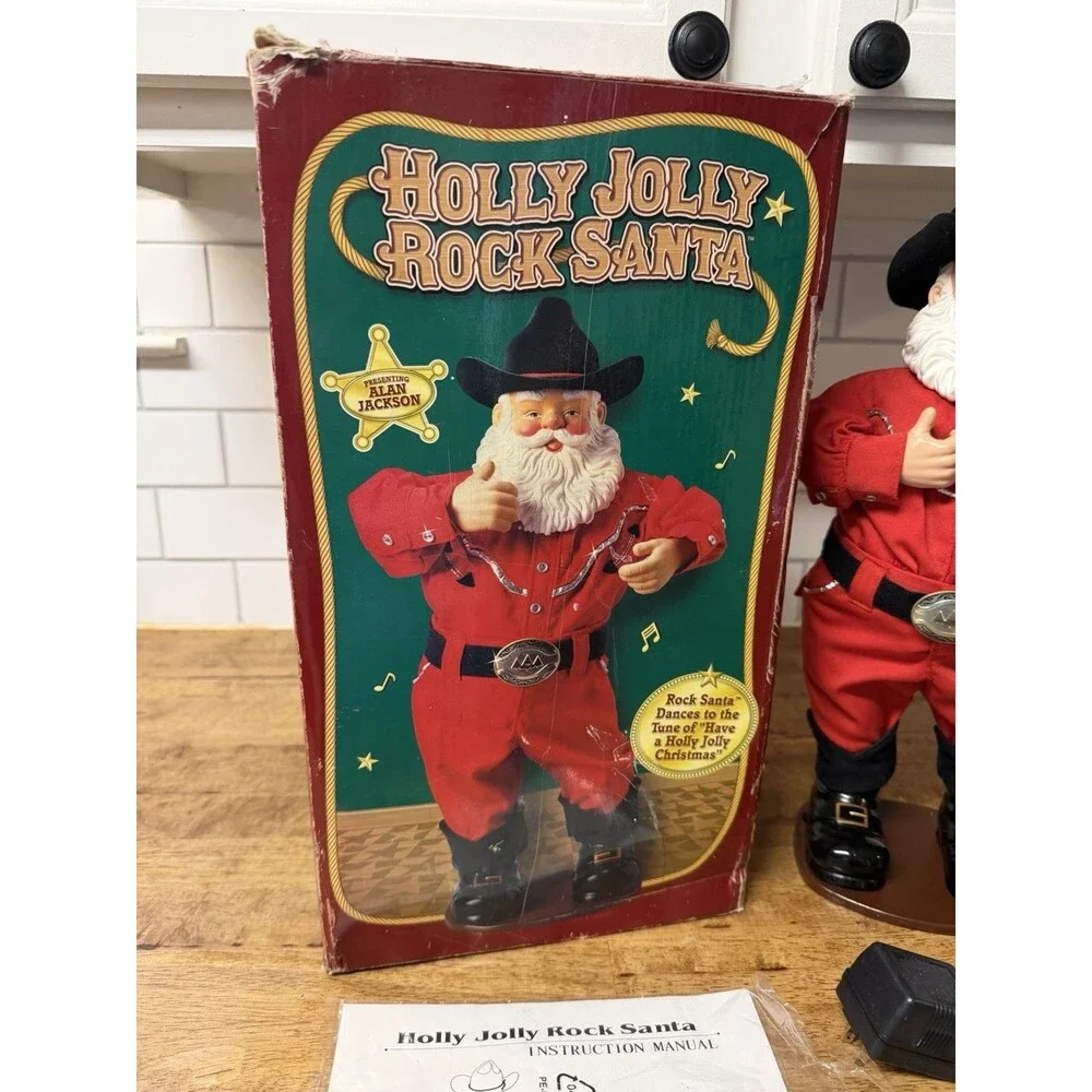 🔥🔥 Holly Jolly Rock Santa Singing Hip-Swingin' Santa Cowboy 1999 Alan Jackson